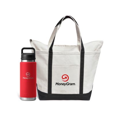 Canvas Tote Bag w/ Yeti Rambler