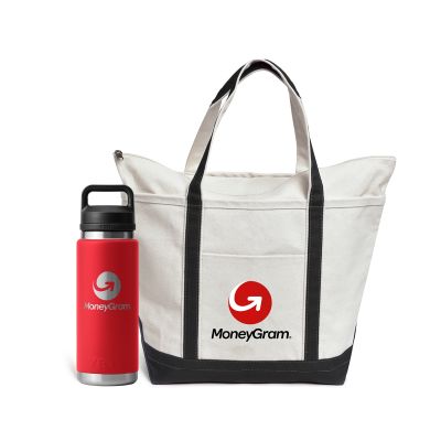 Canvas Tote Bag w/ Yeti Rambler